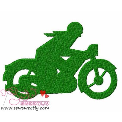 Green Motorbike Embroidery Design
