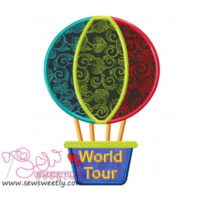 Hot Air Balloon Applique Design Pattern-1