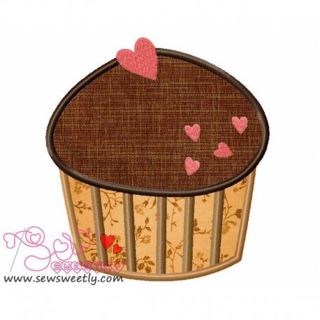 Lovely Cupcake-2 Applique Design Pattern- Category- Kitchen and Food Designs- 1
