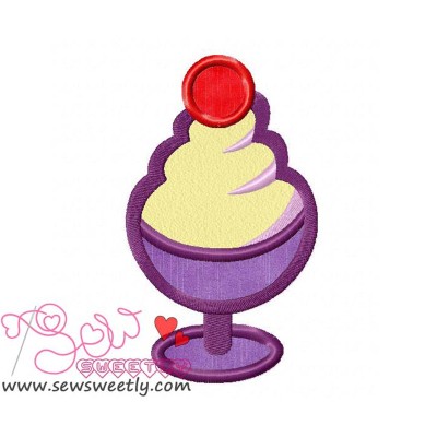 Ice Cream Cup-1 Applique Design