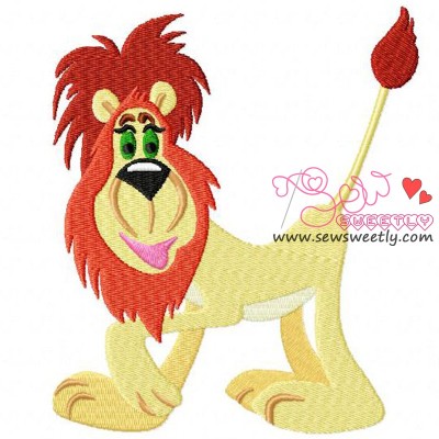Funny Lion Embroidery Design