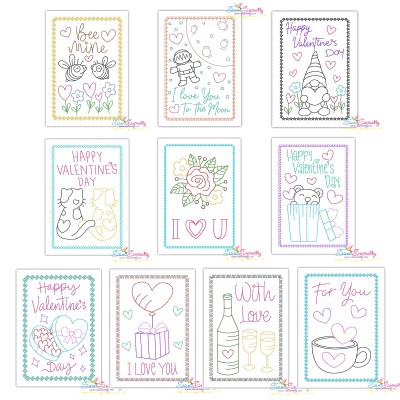 Valentine's Day Cardstock Embroidery Design Bundle-1