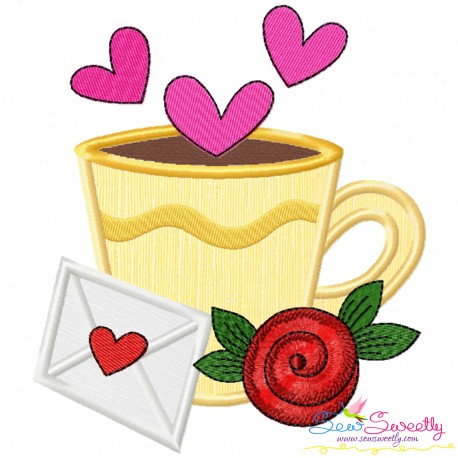 Valentine's Hot Chocolate Cup-9 Applique Design Pattern-1