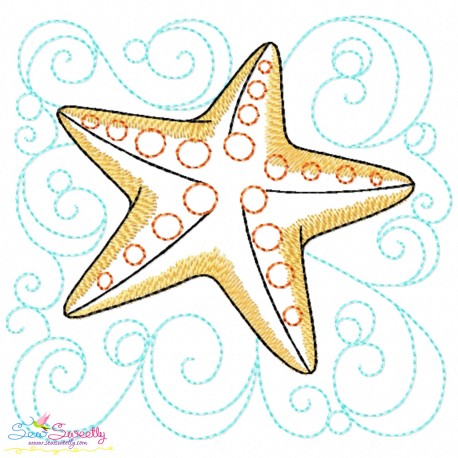 Embroidery Design Pattern - Starfish Nautical Quilt Block