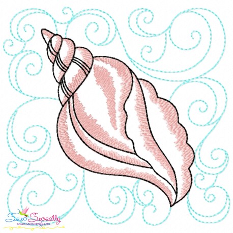 Embroidery Design Pattern - Seashell Nautical Quilt Block