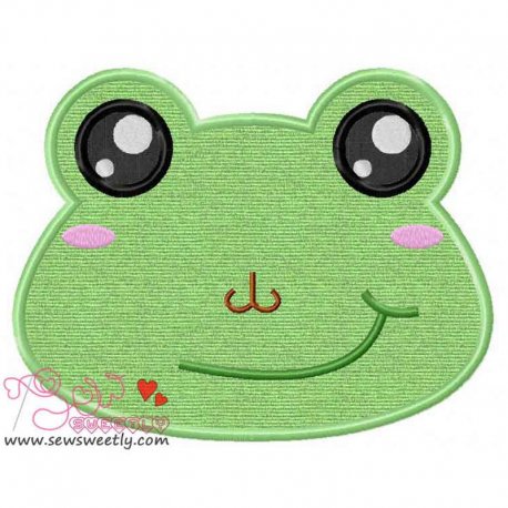 Frog Face Applique Design Pattern- Category- Animals Designs- 1