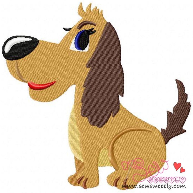Cute dog embroidery design