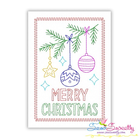 Cardstock Embroidery Design Pattern | Christmas Ornaments Greeting Card