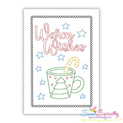 Cardstock Embroidery Design | Warm Wishes Christmas Greeting Card-1