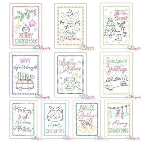 Christmas Cardstock Embroidery Design Bundle-1
