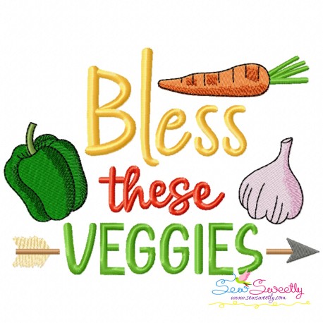 Farm Embroidery Design Pattern - Bless These Veggies