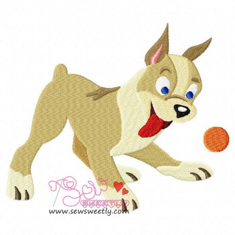 Playing Dog Embroidery Design Pattern- Category- Animals Designs- 1