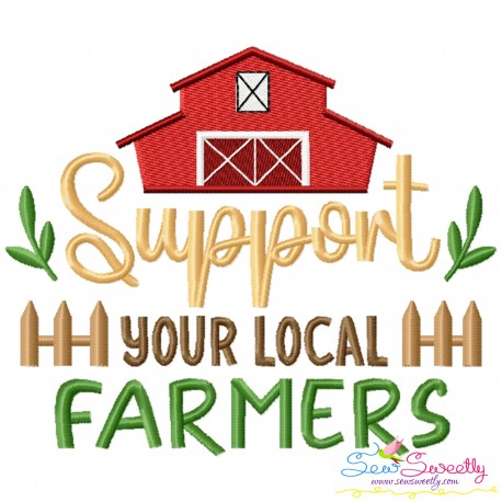 Embroidery Design Pattern - Support Your Local Farmers