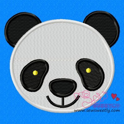 Panda Face Embroidery Design