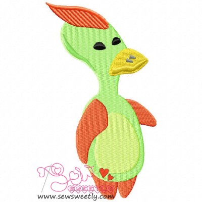 Alien Duck Embroidery Design