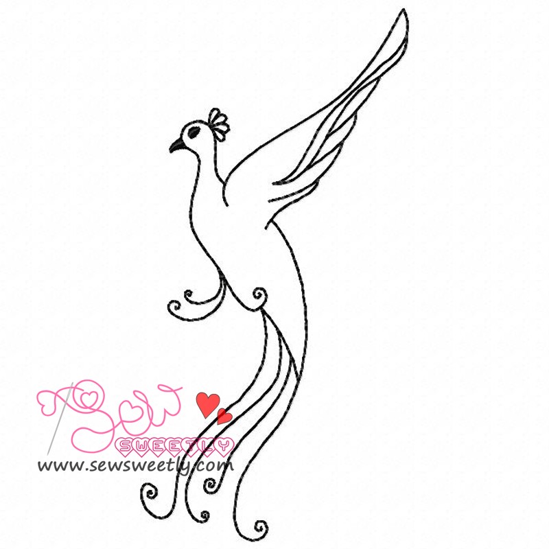peacock outline embroidery design