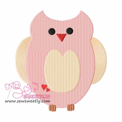 Pink Owl Embroidery Design