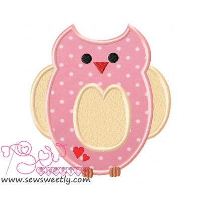Pink Owl Applique Design