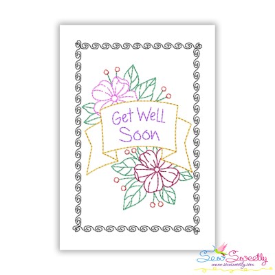 Cardstock Embroidery Design - Get Well Soon Greeting Card-5-1