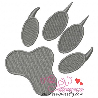 Wolf Paw Print Embroidery Design