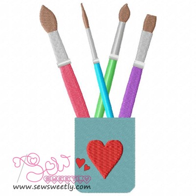 Paint Brushes Embroidery Design