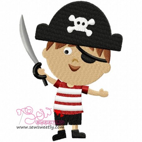 Pirate Boy-1 Embroidery Design Pattern- Category- Cartoons And Kids Designs- 1