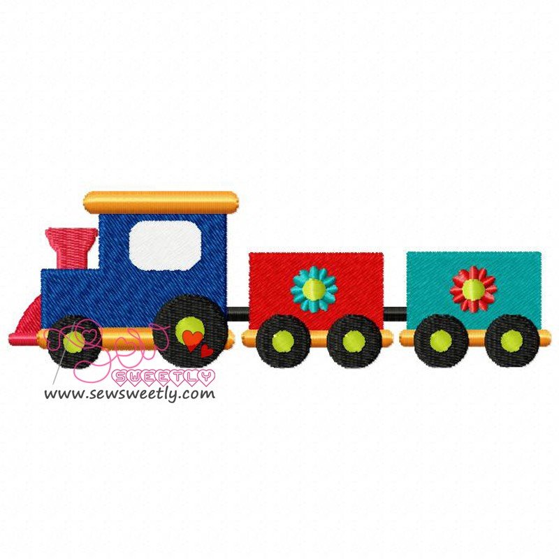 toy train 1 machine embroidery design toy train design