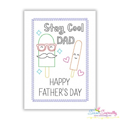 Stay Cool Dad Father's Day Cardstock Embroidery Design