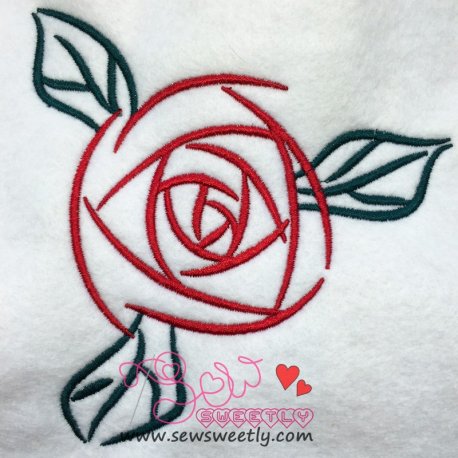 Red Rose Embroidery Design Pattern- Category- Floral Designs- 1