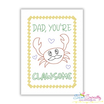 Father's Day Cardstock Embroidery Design - Dad You Are Clawsome