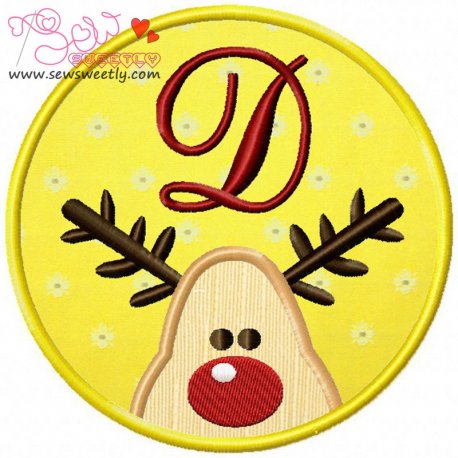Christmas Font Letter-D Pattern- Category- Single Alphabets- 1