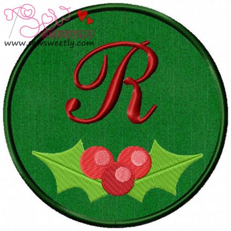 Christmas Font Letter-R Pattern- Category- Single Alphabets- 1