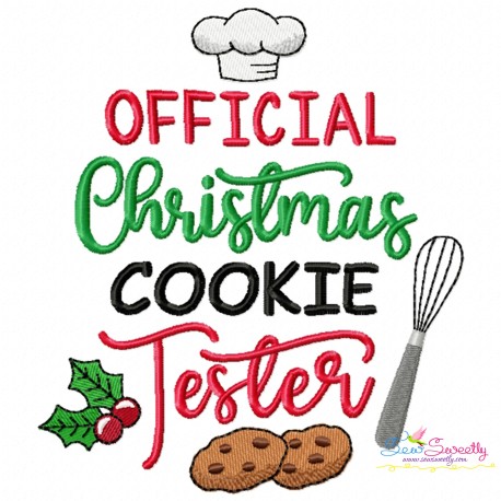Official Christmas Cookie Tester Embroidery Design