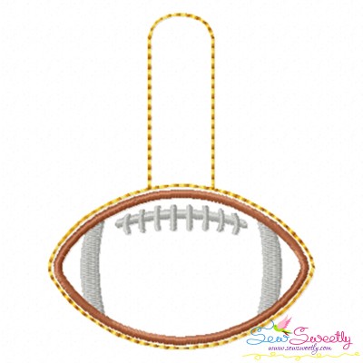 Football Key Fob In The Hoop Embroidery Design Pattern-1