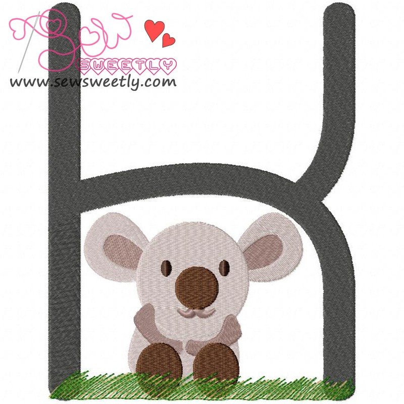 Download Animal Letter-K- Koala Machine Embroidery Design