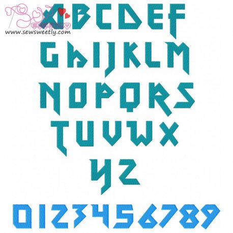 Techno Metal Embroidery Font Set Pattern- Category- Embroidery Fonts- 1
