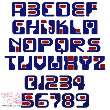 Funky Round Embroidery Font Set Pattern- Category- Embroidery Fonts- 1