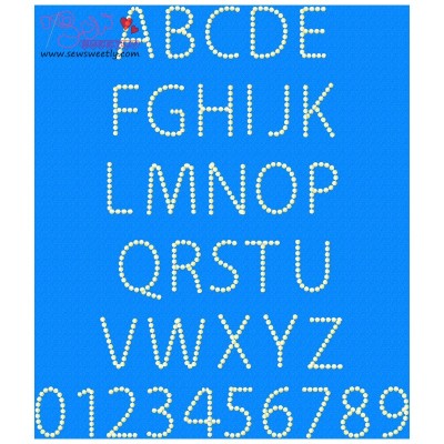 Pearl Embroidery Font Set-1