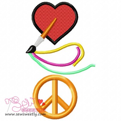 Love Art Peace Embroidery Design