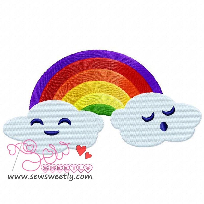 Cloud And Rainbow Embroidery