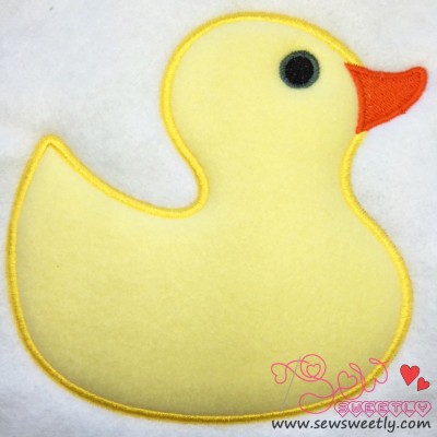 Yellow Duck Applique Design
