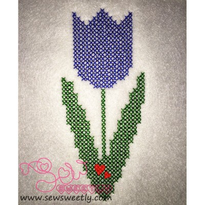 Spring Flower Cross Stitch Embroidery Design