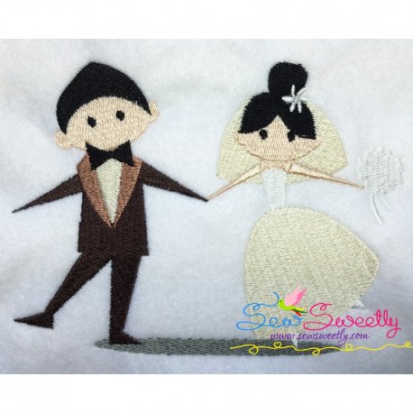 Happy Wedding-1 Embroidery Design Pattern- Category- Bride And Groom Designs- 1