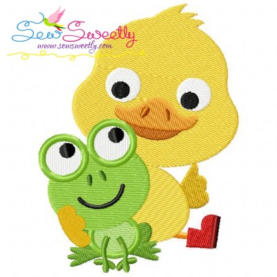 Frog Duck Embroidery Design