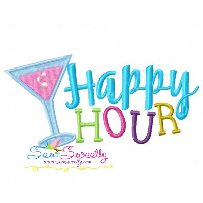 Happy Hour Embroidery Design