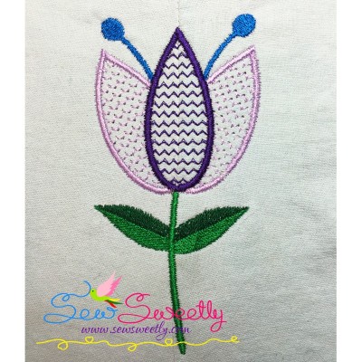 Pink Flower Embroidery Design