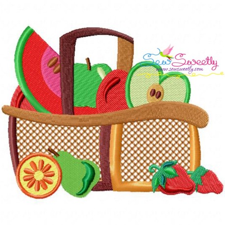 Colorful Fruit Basket-7 Embroidery Design Pattern