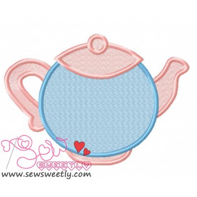 Tea Pot Embroidery Design