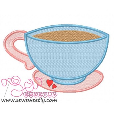 Beautiful Tea Cup Embroidery Design
