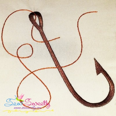 Fishing Hook Embroidery Design